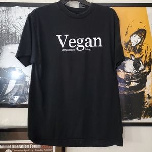Vegan Conscious Living Tee Medium **
